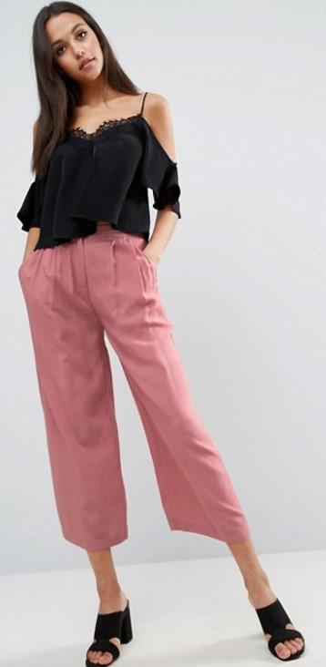 Тканая юбка-брюки со складками спереди ASOS