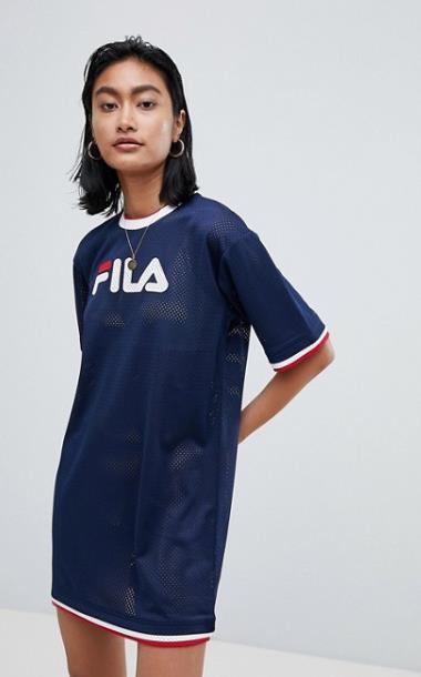 2018-06-16 15-39-32 Fila Сетчатое платье-футболка в стиле oversize с контрастной отделкой кантом Fila - Google Chrome